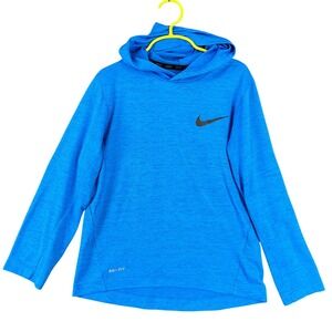 Nike Dri-FIT Hoodie Boys Small Blue Long Sleeve Pullover Activewear